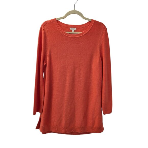 Talbots Outlet Textured Split Hem Crewneck Tunic Sweater Size Large - Picture 1 of 6
